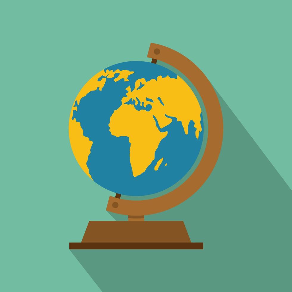 Globe icon, flat style. vector