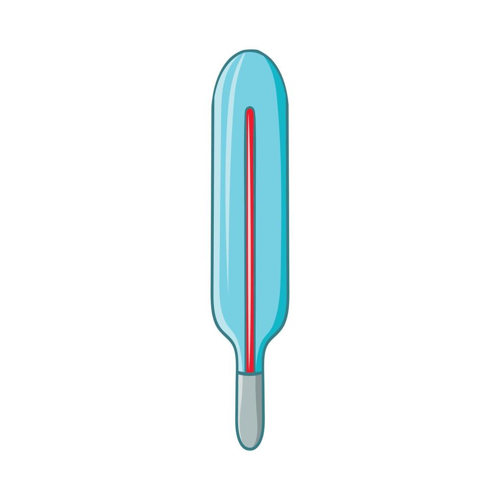 Medical mercury thermometer icon, cartoon style vector