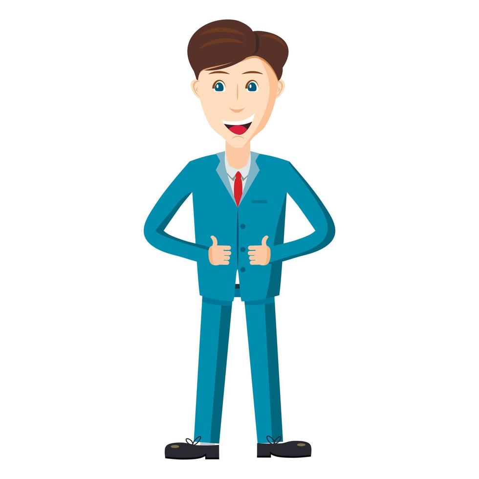 Businessman in blue suit icon, cartoon style vector