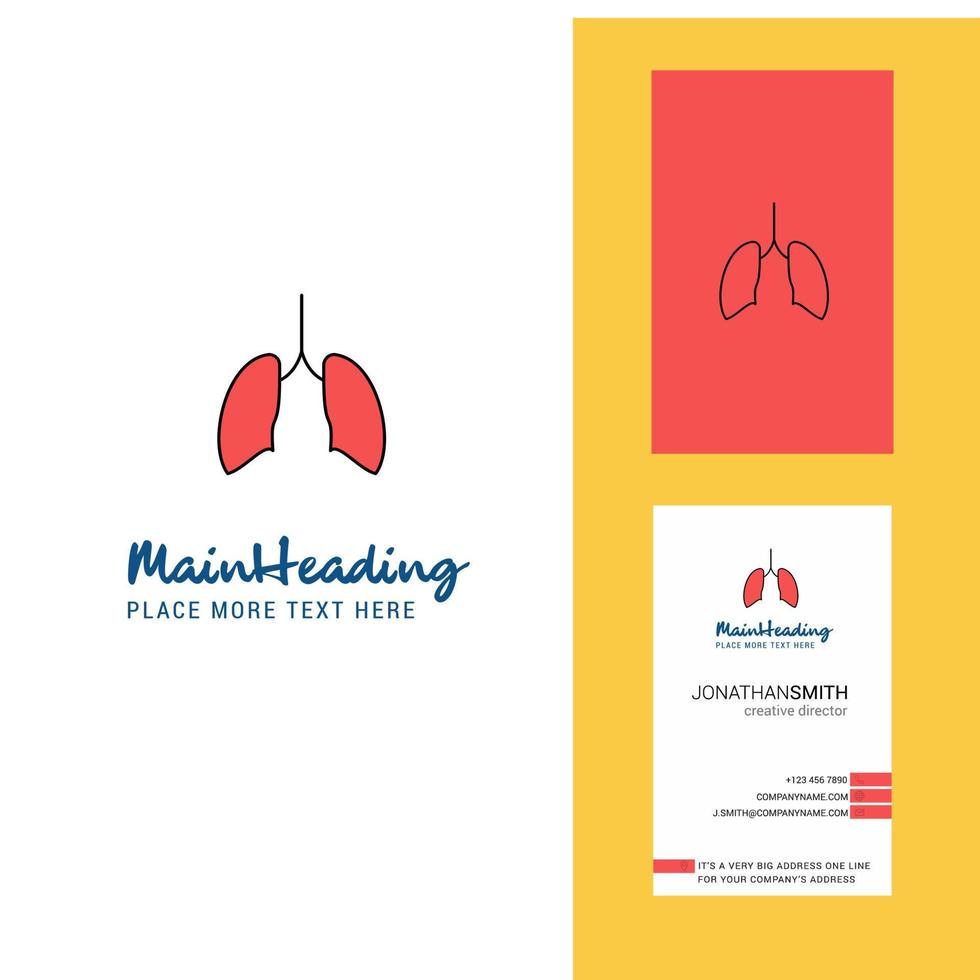 Lungs Creative Logo and business card vertical Design Vector