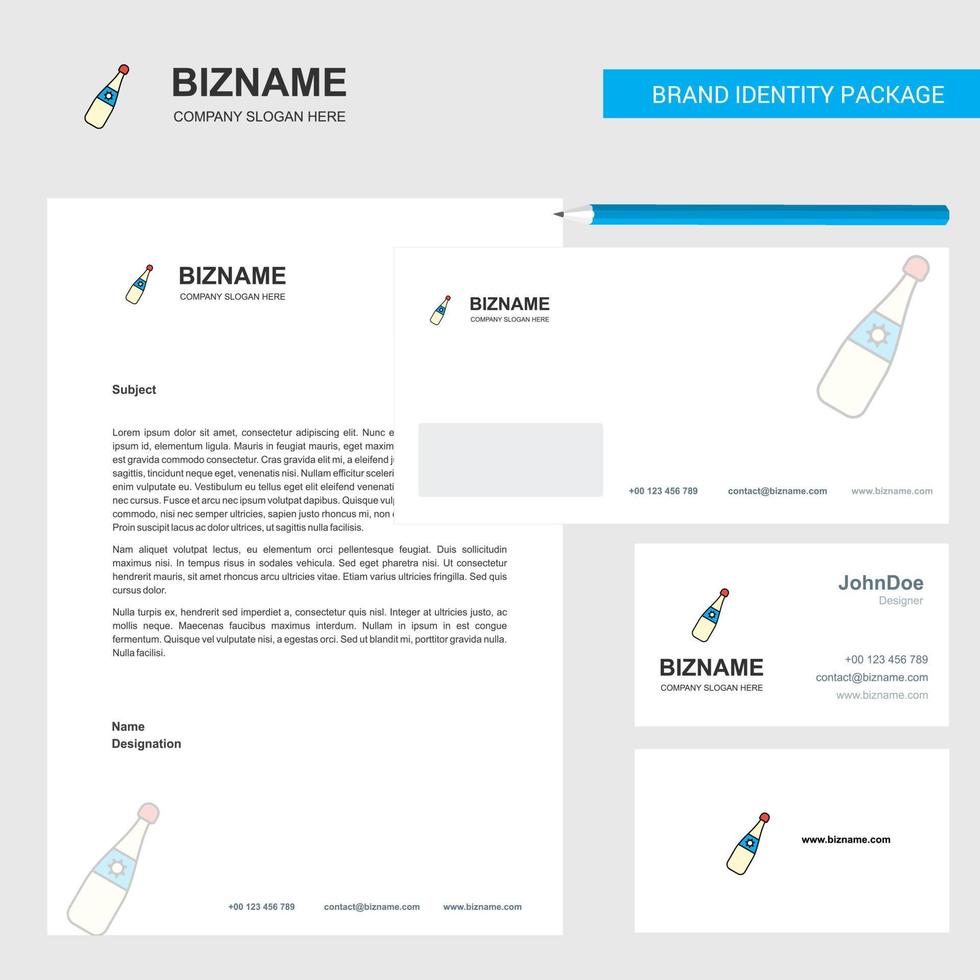 Celebration drink Business Letterhead Envelope and visiting Card Design vector template