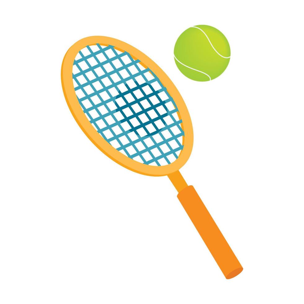 raqueta de tenis con un ícono de pelota de tenis vector