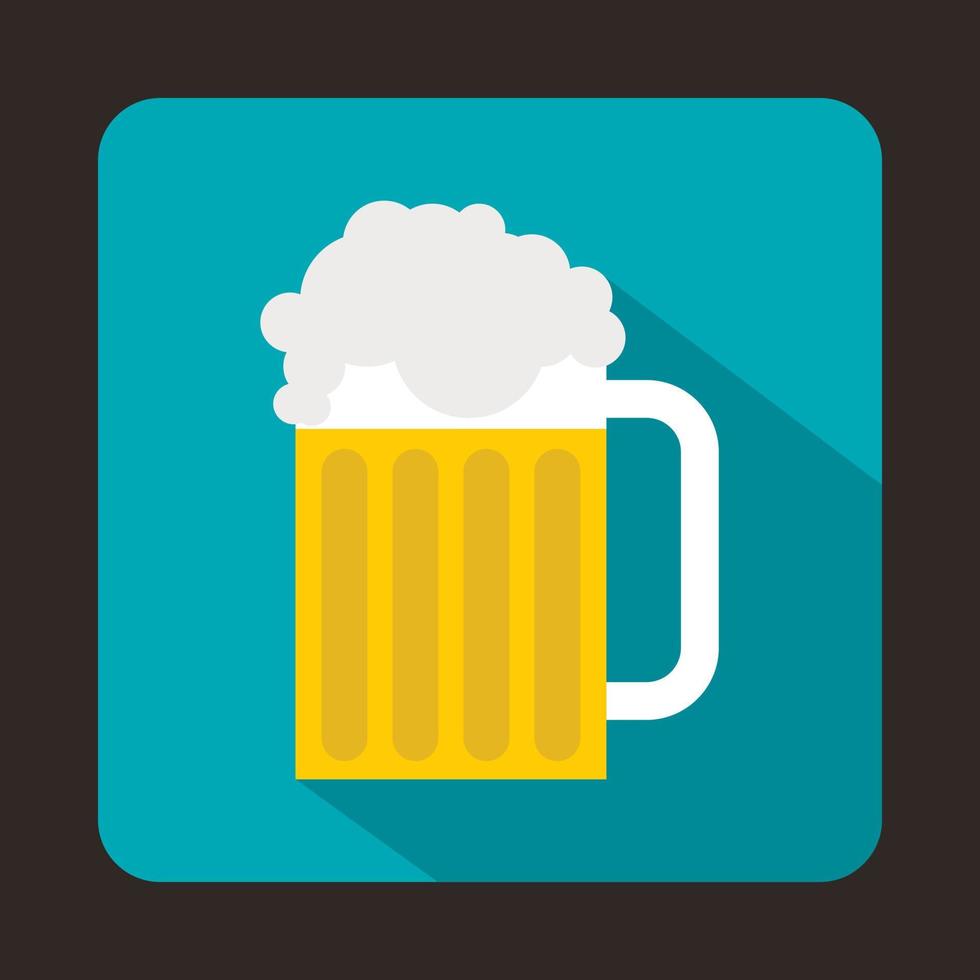 icono de jarra de cerveza, estilo plano vector