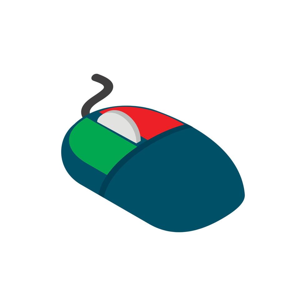 Computer mouse icon, isometric 3d style vector