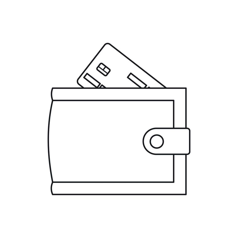 Wallet with credit card and cash icon vector
