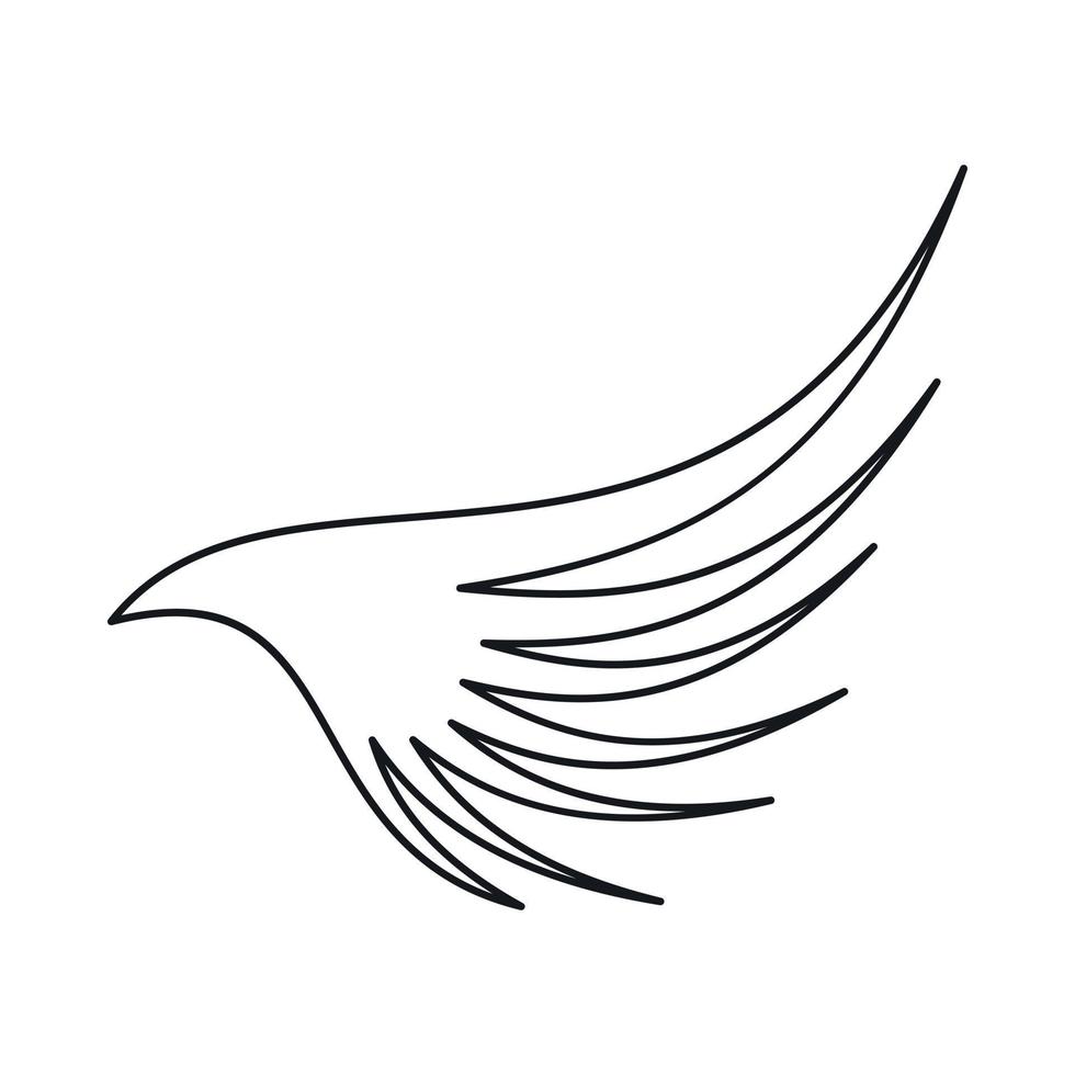 Wing icon, outline style vector