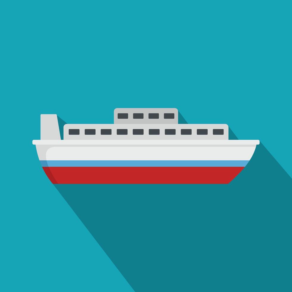 Ship travel cruise icon, flat style vector