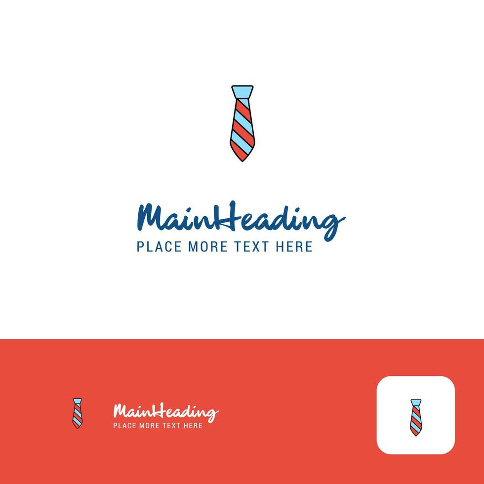 Creative Tie Logo Design Flat color Logo place for Tagline Vector Illustration