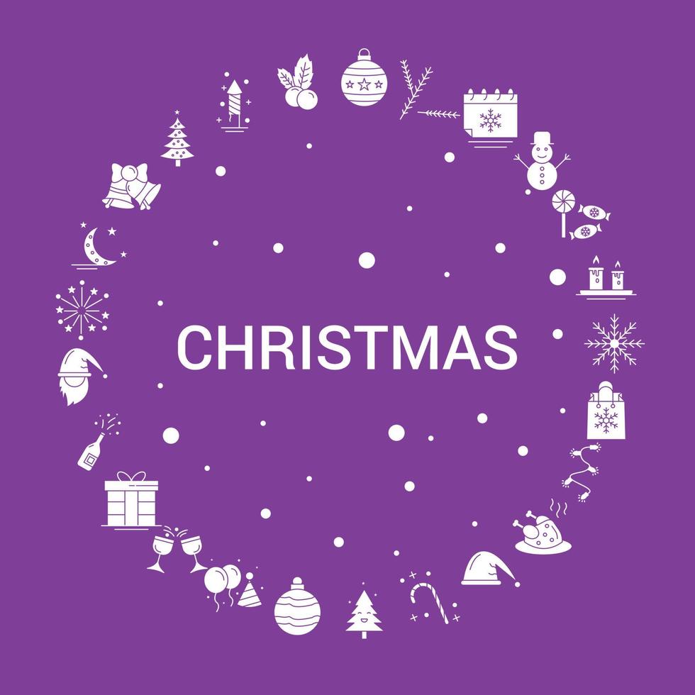 Christmas Icon Set Infographic Vector Template
