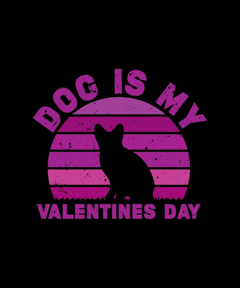 el perro es mi dia de san valentin vector