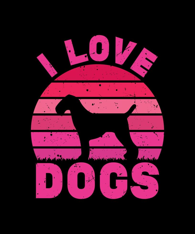 I LOVE DOGS T SHIRT DESIGN vector