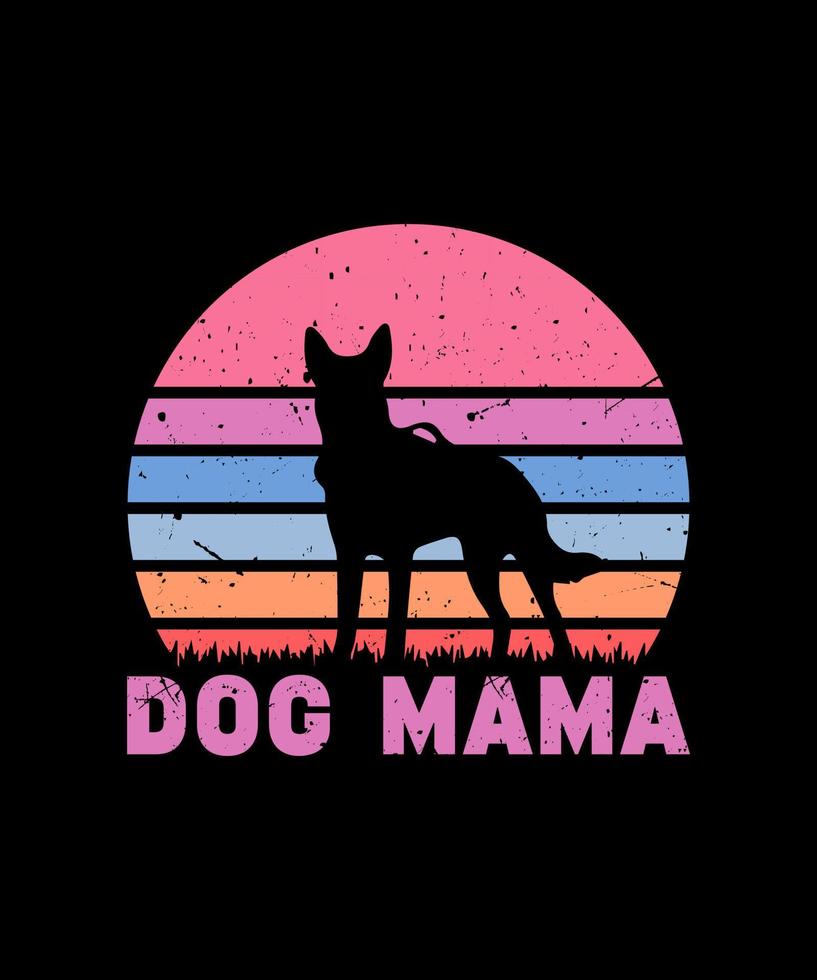 diseño de camiseta de mamá de perro vector