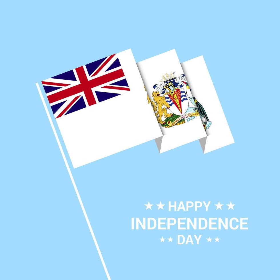 British antarctic Territory Independence day typographic design with flag vector