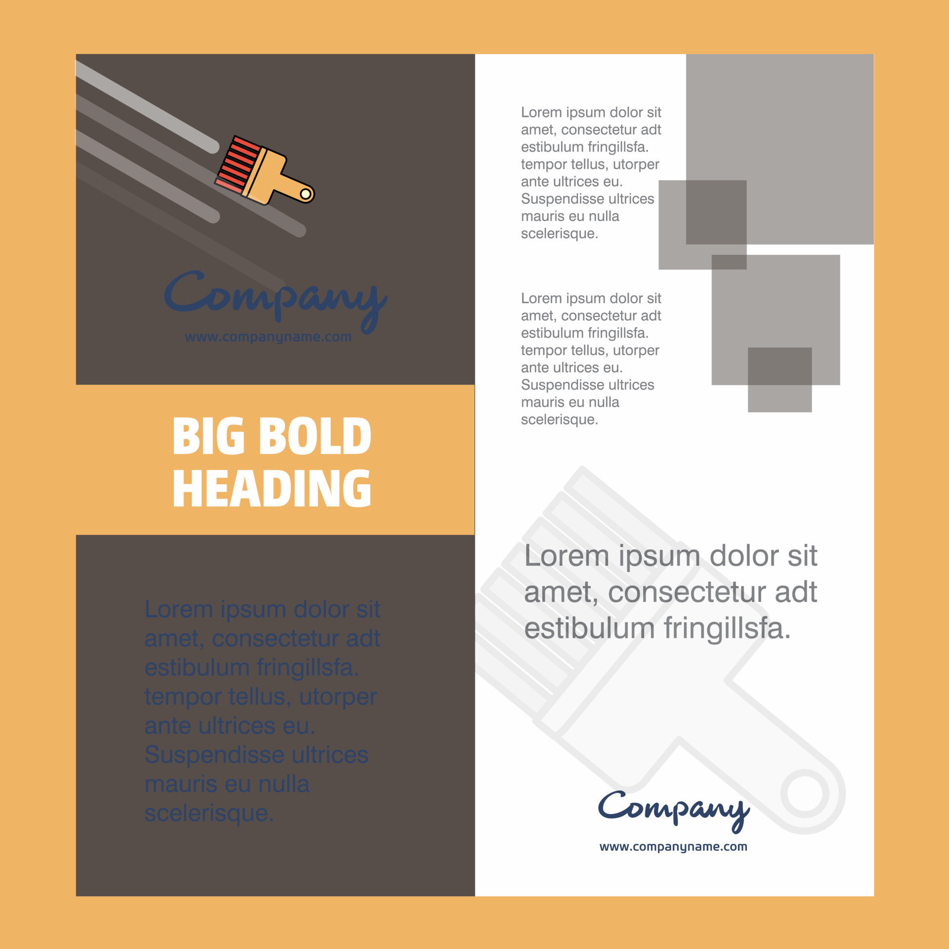 Paint brush Company Brochure Title Page Design Company profile annual