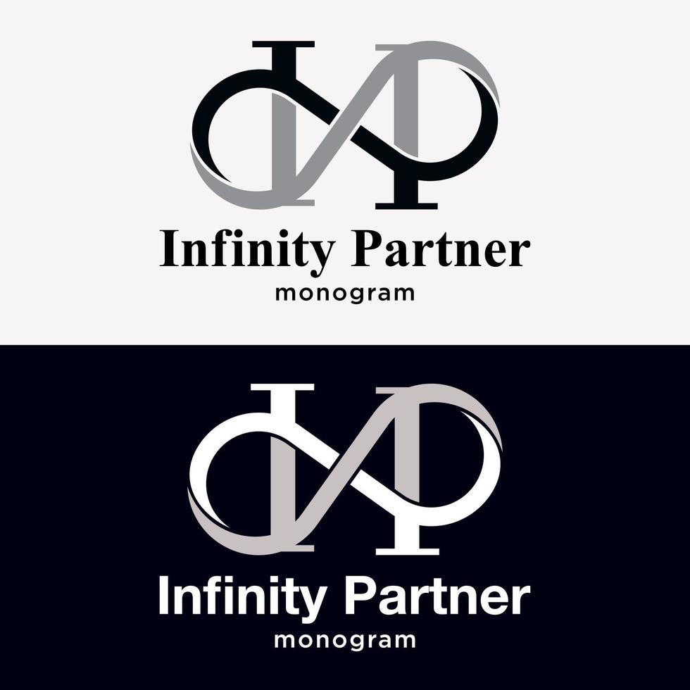 clásico elegante letra ip monograma símbolo infinito lujo marca identidad negocio logotipo diseño vector
