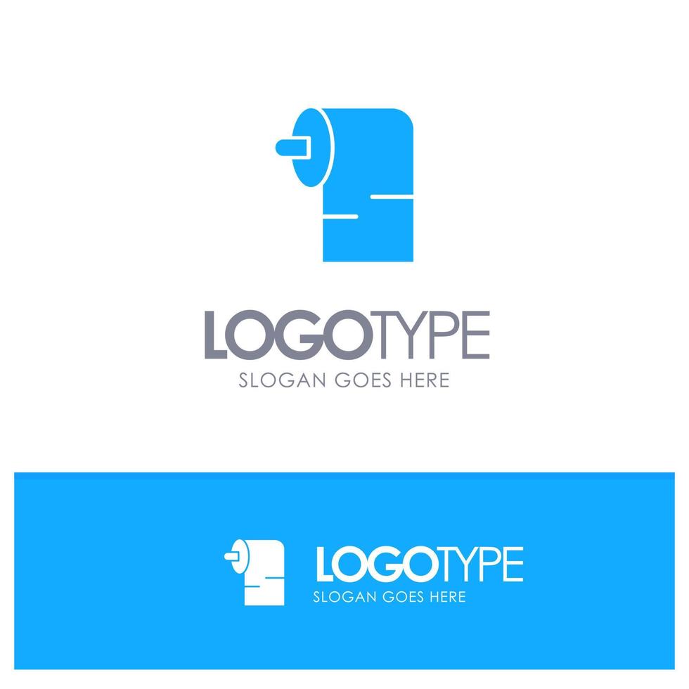 logotipo sólido azul de papel de limpieza con lugar para el eslogan vector