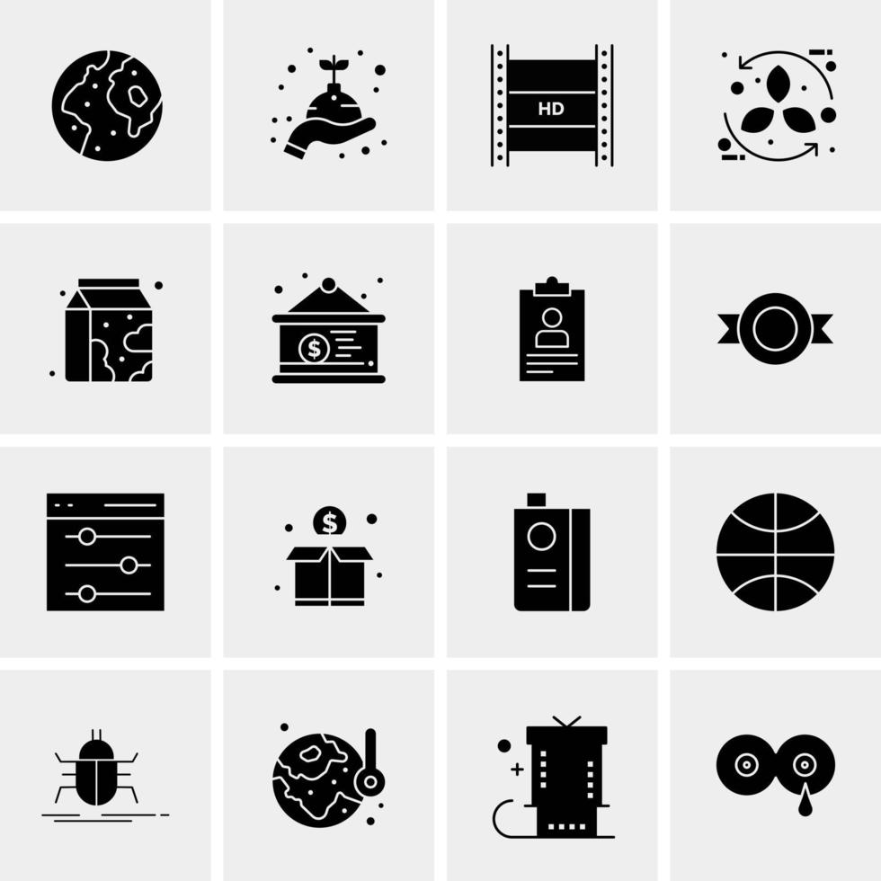 16 iconos de negocios universales vector ilustración de icono creativo para usar en proyectos relacionados con la web y dispositivos móviles