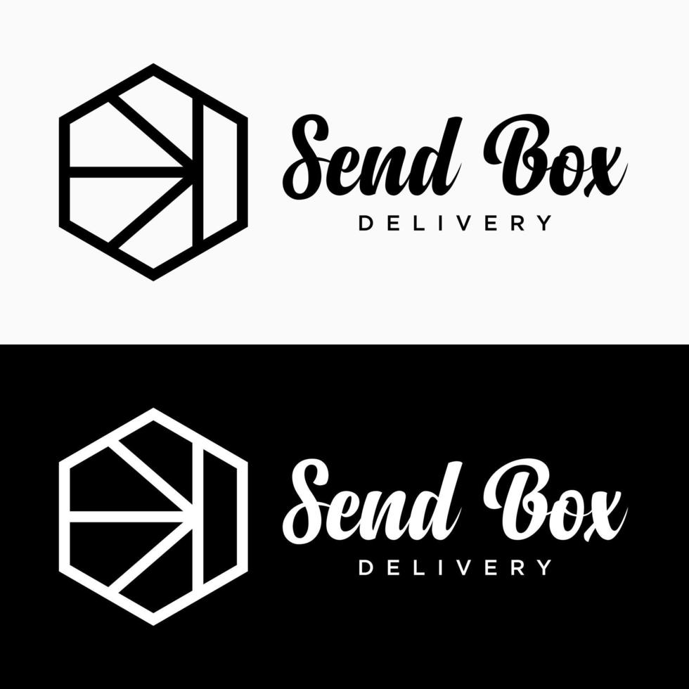 Set Hexagon Arrow Forward Next Icon Symbol Fast Send Package Box Identity Business Logo Design Vector