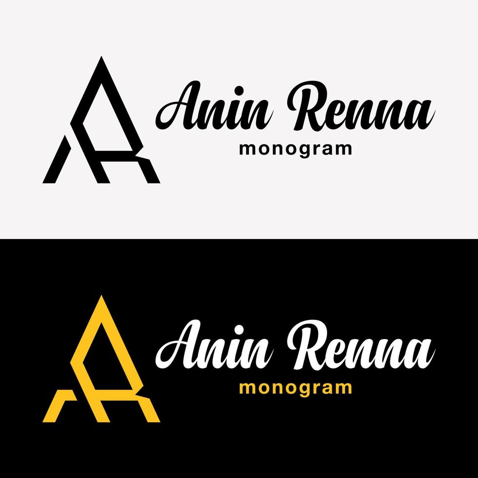 Letter A AR RA Monogram Symbol Elegant Luxury Handwriting Style Business Brand Identity Logo Design Vector