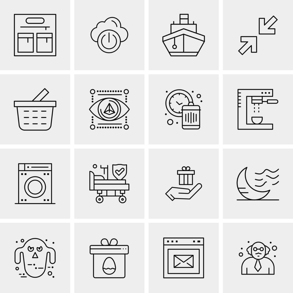 16 Universal Business Icons Vector Creative Icon Illustration to use in web and Mobile Related project