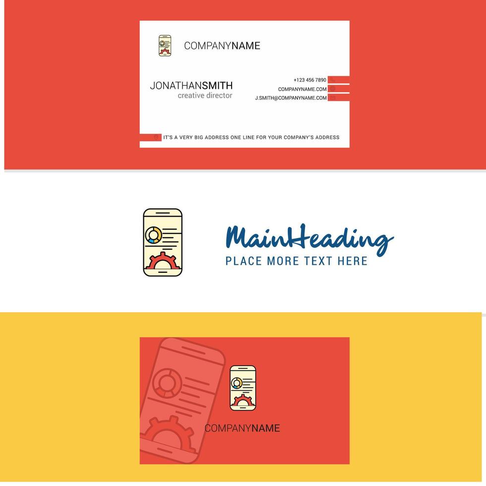 Beautiful Mobile setting Logo and business card vertical Design Vector