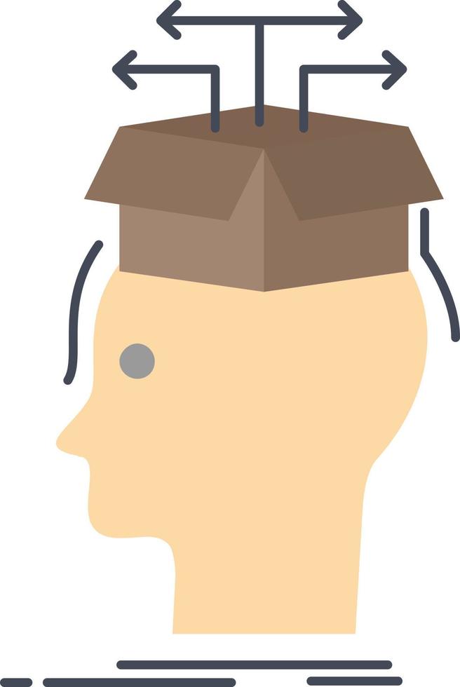 Data extraction head knowledge sharing Flat Color Icon Vector