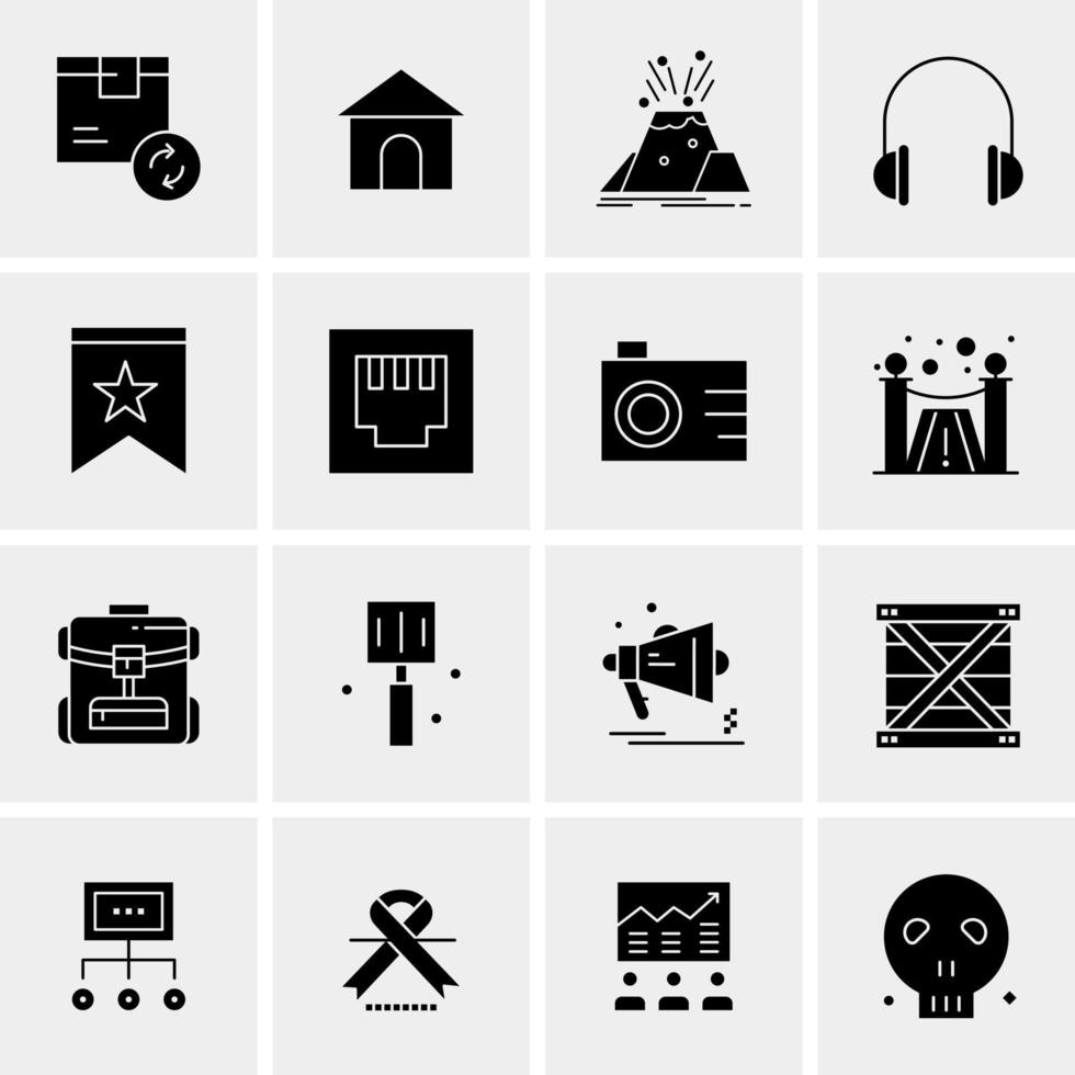 16 iconos de negocios universales vector ilustración de icono creativo para usar en proyectos relacionados con la web y dispositivos móviles