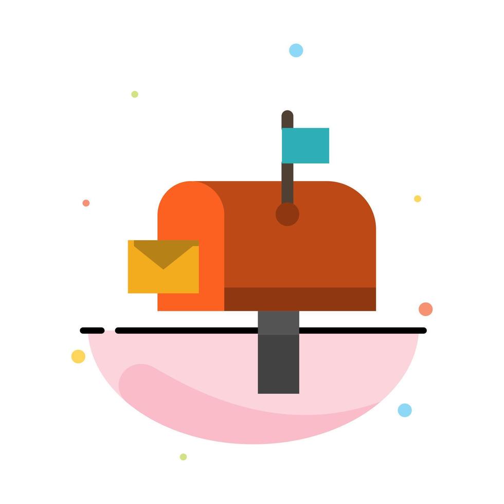 Mail Post Mailbox Post office Abstract Flat Color Icon Template vector