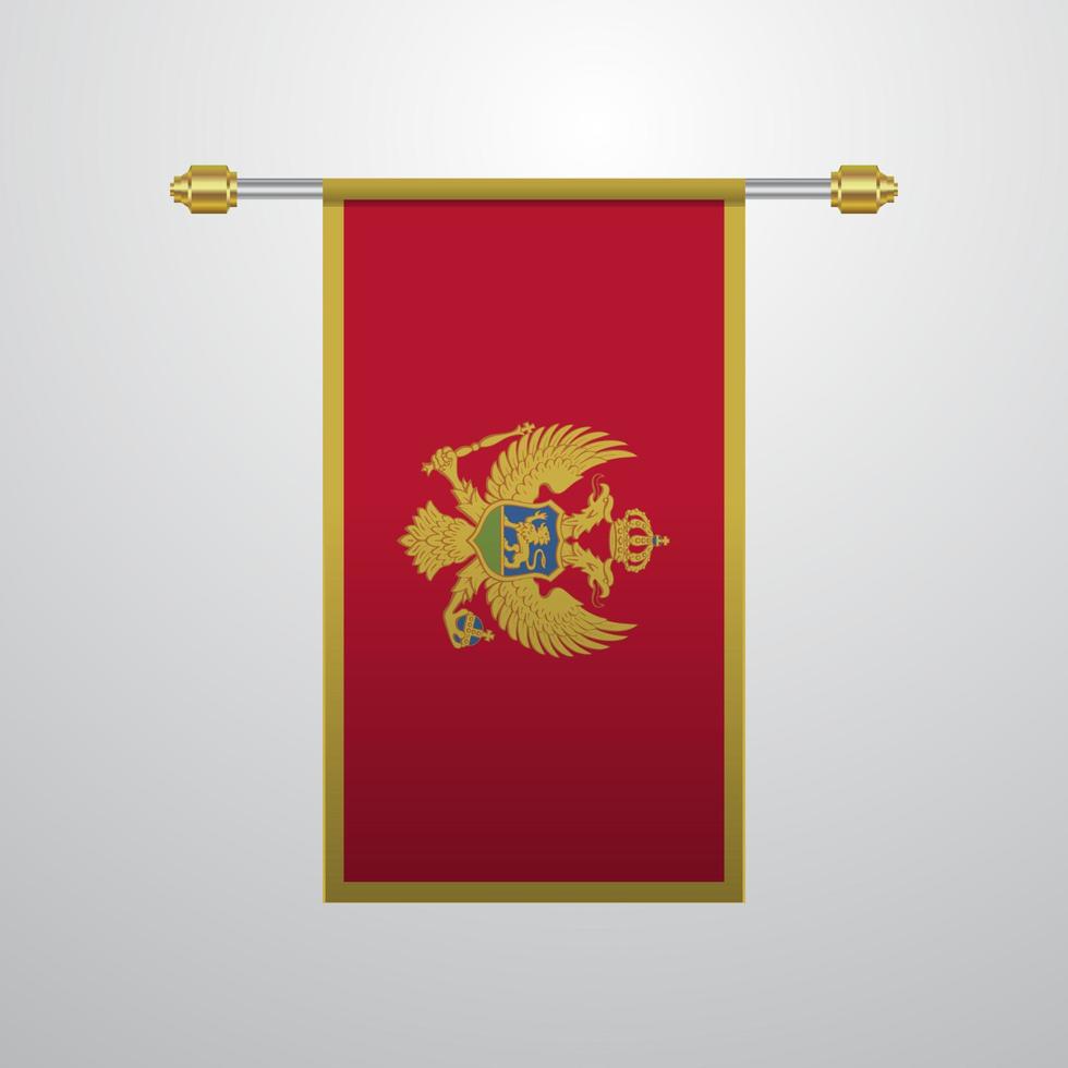 Montenegro hanging Flag vector