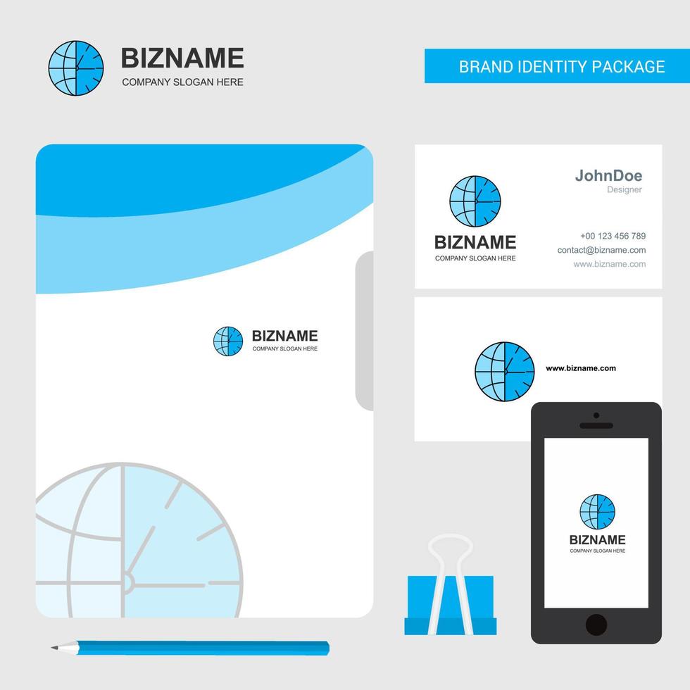 Clock Business Logo File Cover Visiting Card and Mobile App Design Vector Illustration
