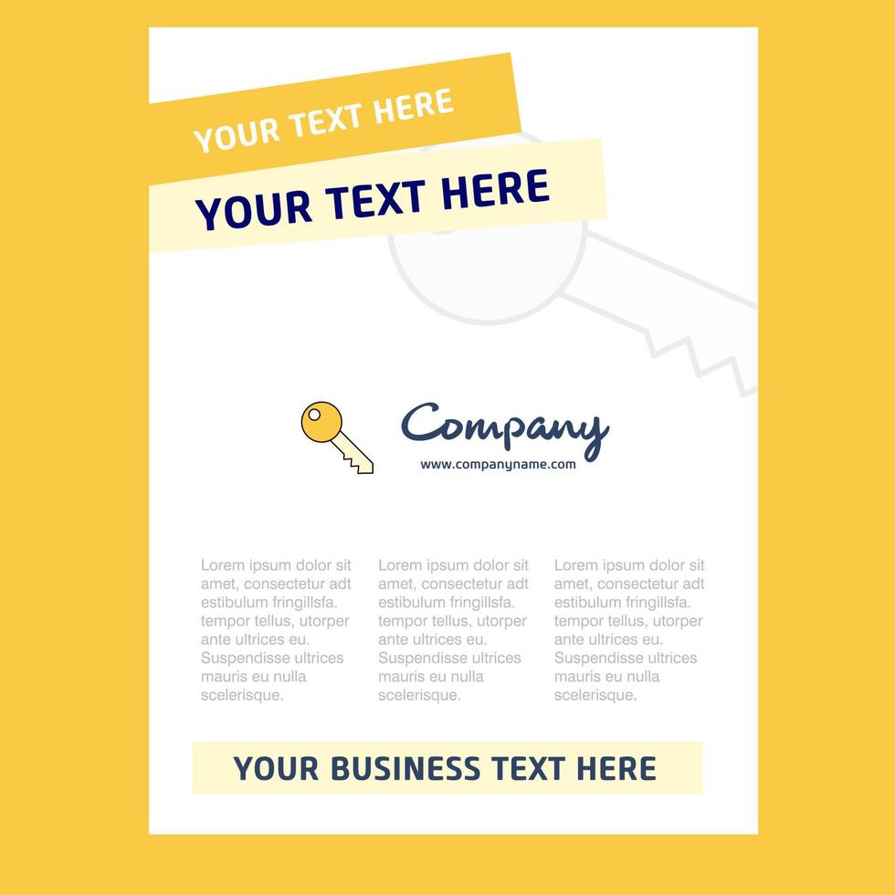 Key Title Page Design for Company profile annual report presentations leaflet Brochure Vector Background