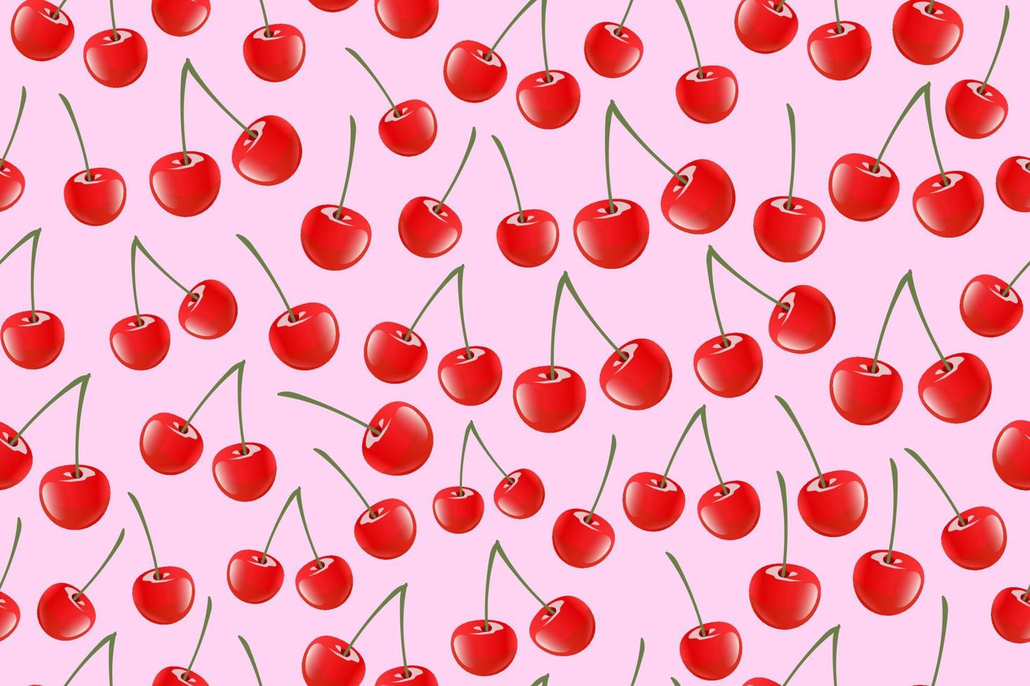 Seamless pattern with cherry. Repeating template with fruits in red and punk colors vector