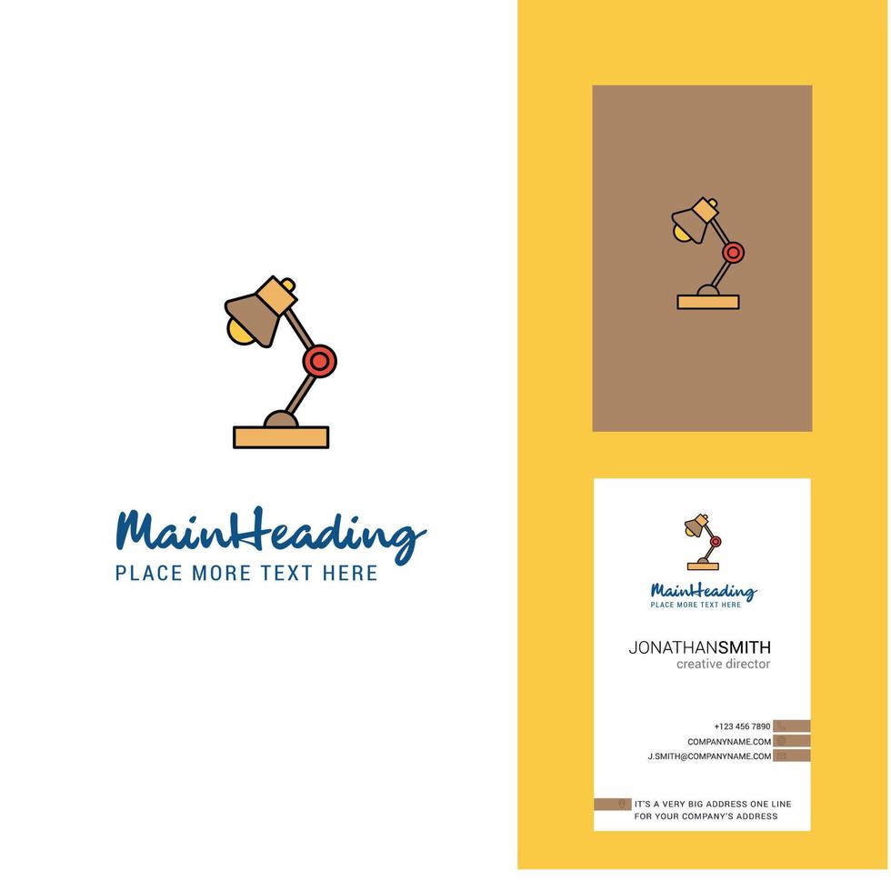 Lamp Creative Logo and business card vertical Design Vector
