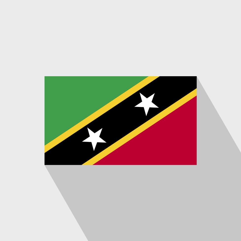 Saint Kitts and Nevis flag Long Shadow design vector