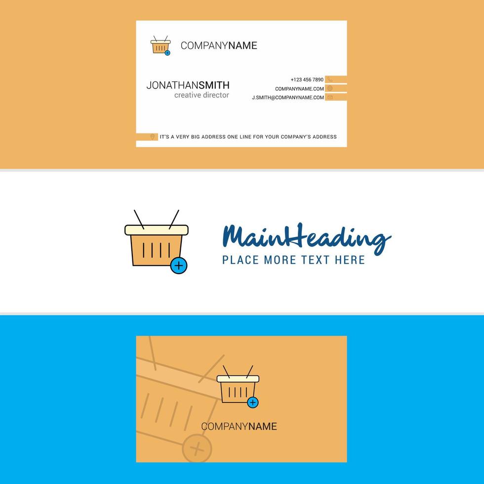 Beautiful Basket Logo and business card vertical Design Vector