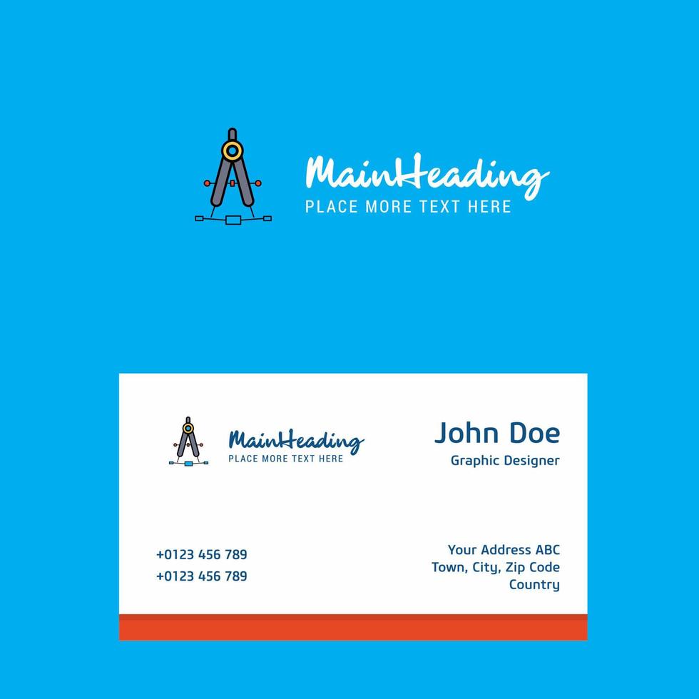 Compass logo Design with business card template Elegant corporate identity Vector