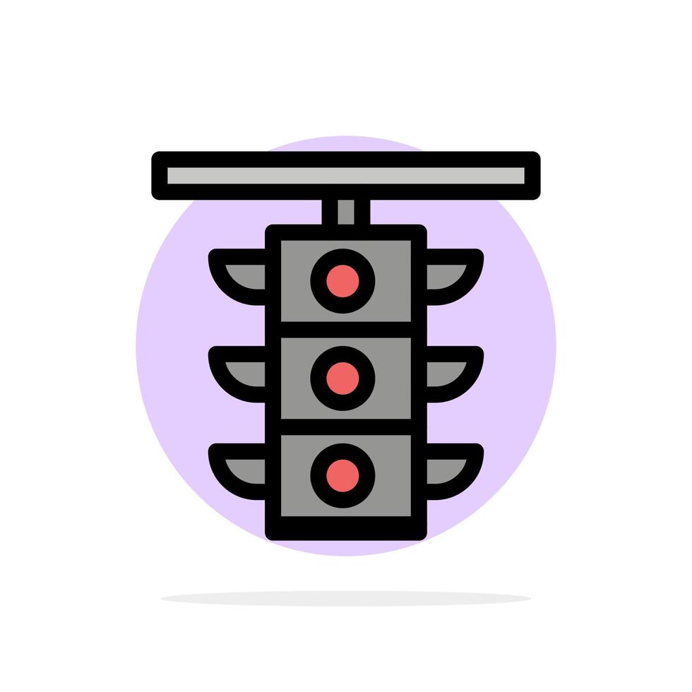 Light Sign Station Traffic Train Abstract Circle Background Flat color Icon vector