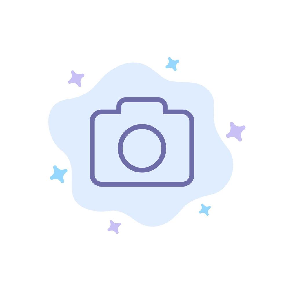 Instagram Camera Image Blue Icon on Abstract Cloud Background vector
