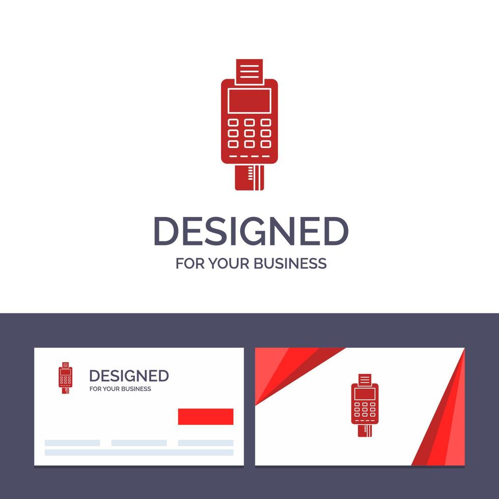 Creative Business Card and Logo template Machine Business Card Check Credit Card Credit Card Machine Payment ATM Vector Illustration