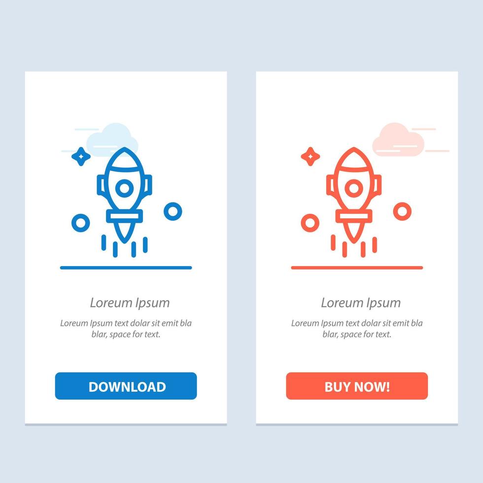 Astronomy Rocket Space Fly  Blue and Red Download and Buy Now web Widget Card Template vector