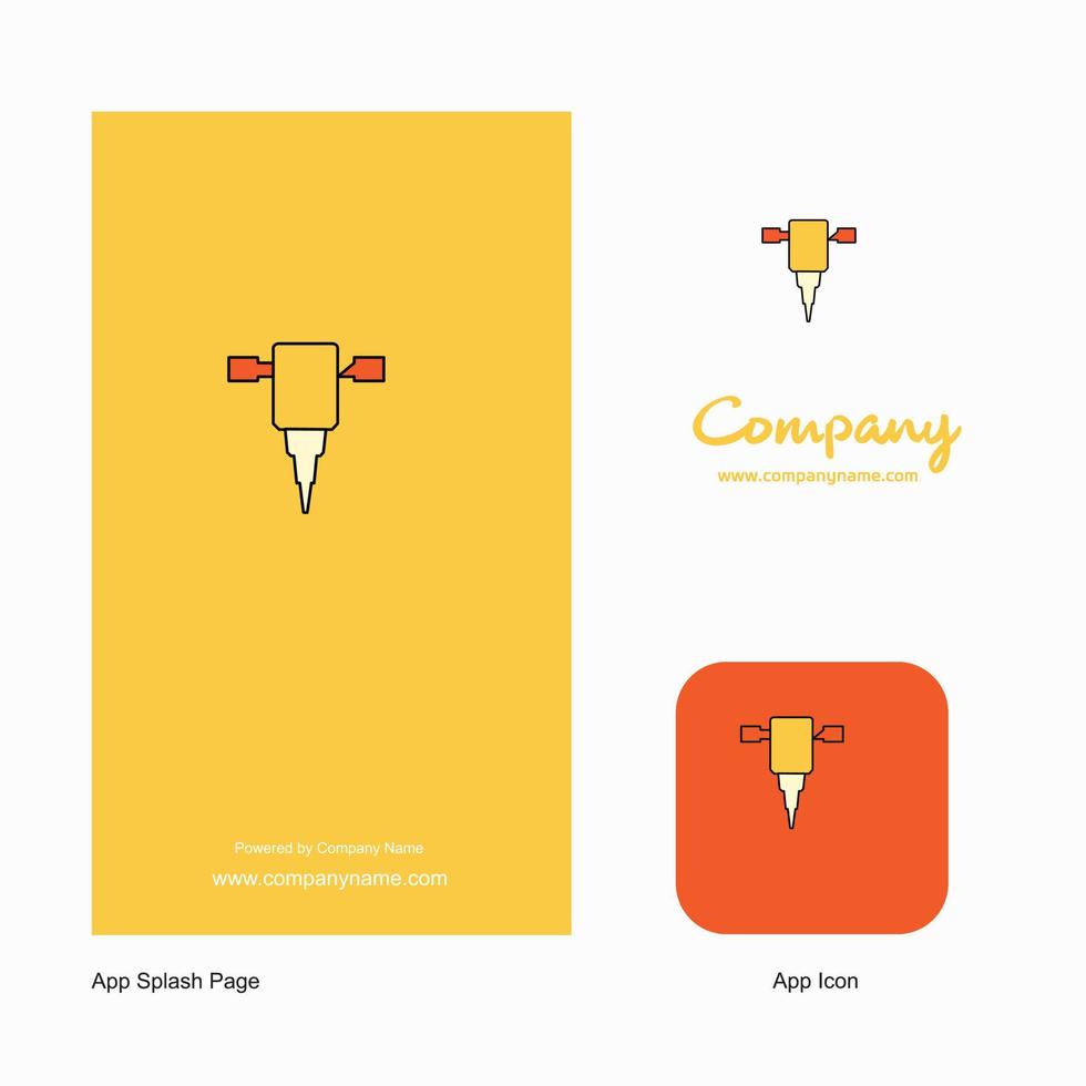 Jack hammer Company Logo App Icon and Splash Page Design Creative Business App Design Elements vector