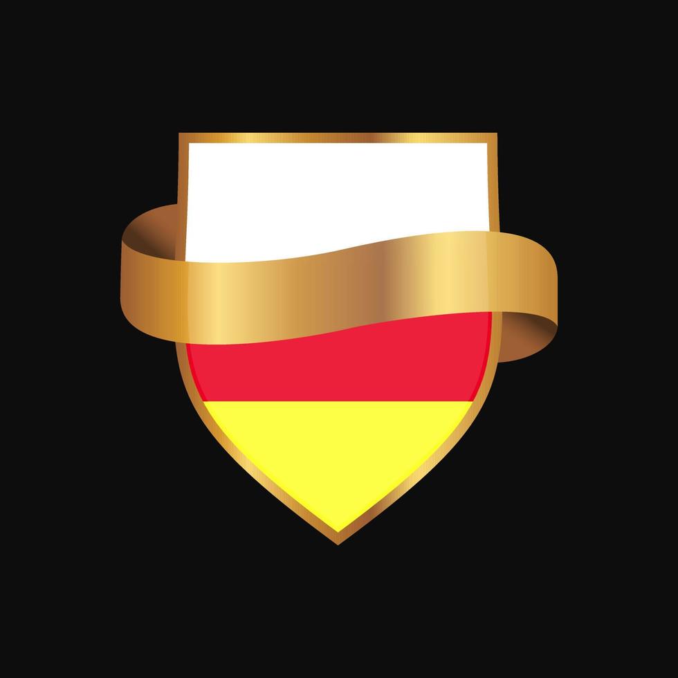 South Ossetia flag Golden badge design vector
