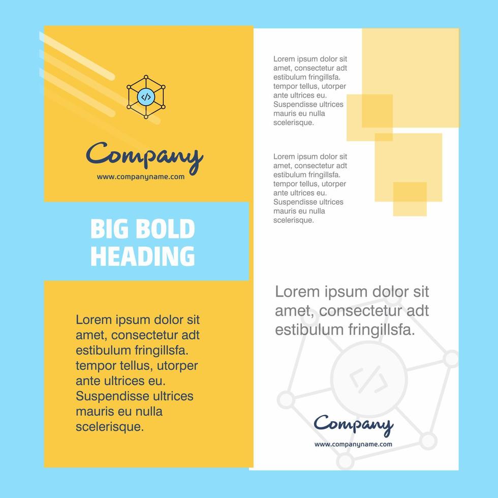 Code Company Brochure Title Page Design Company profile annual report presentations leaflet Vector Background