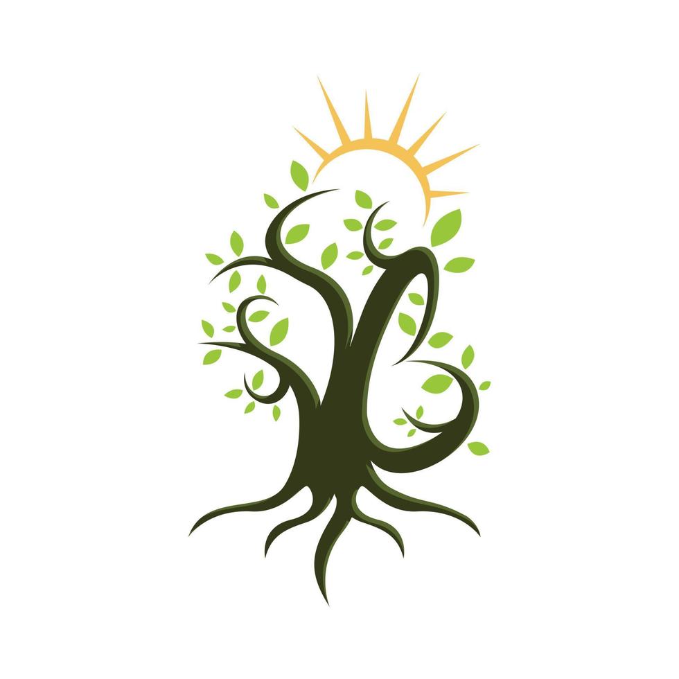 diseño de logotipo de naturaleza de árbol abstracto de letra b vector