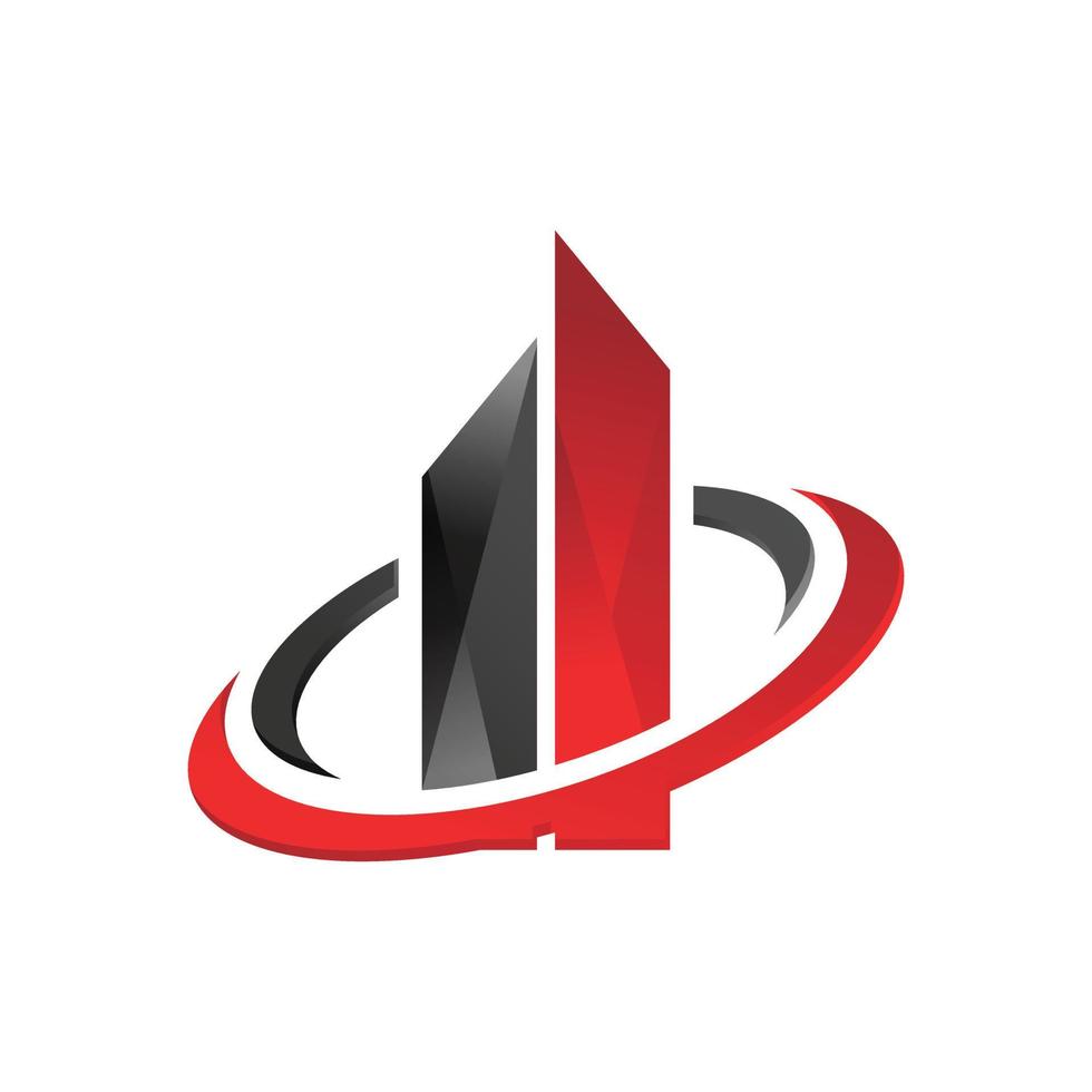 Abstract building shiny real estate logo vector