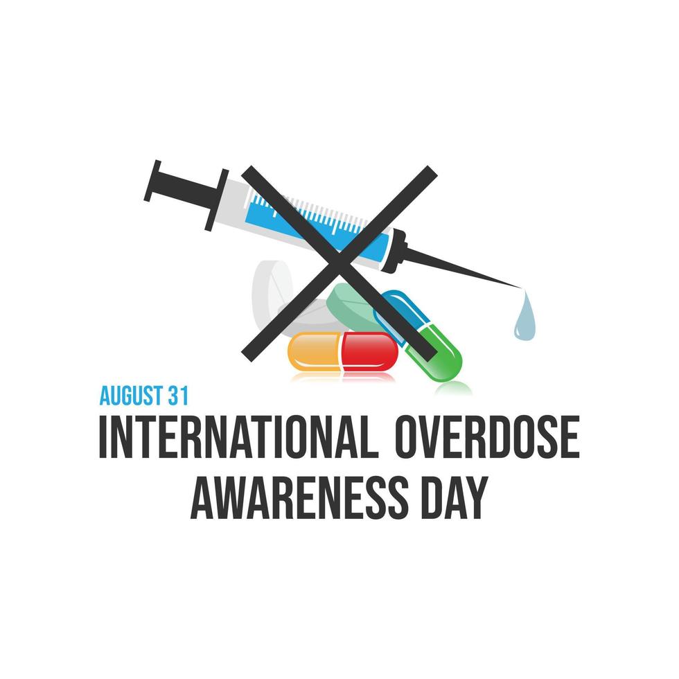 Drug overdose awareness day vector design image illustration