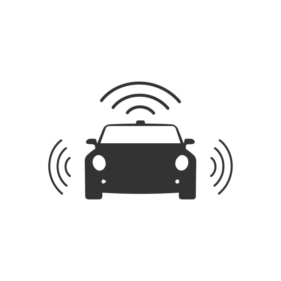 Autonomous self driving car vector image design illustration