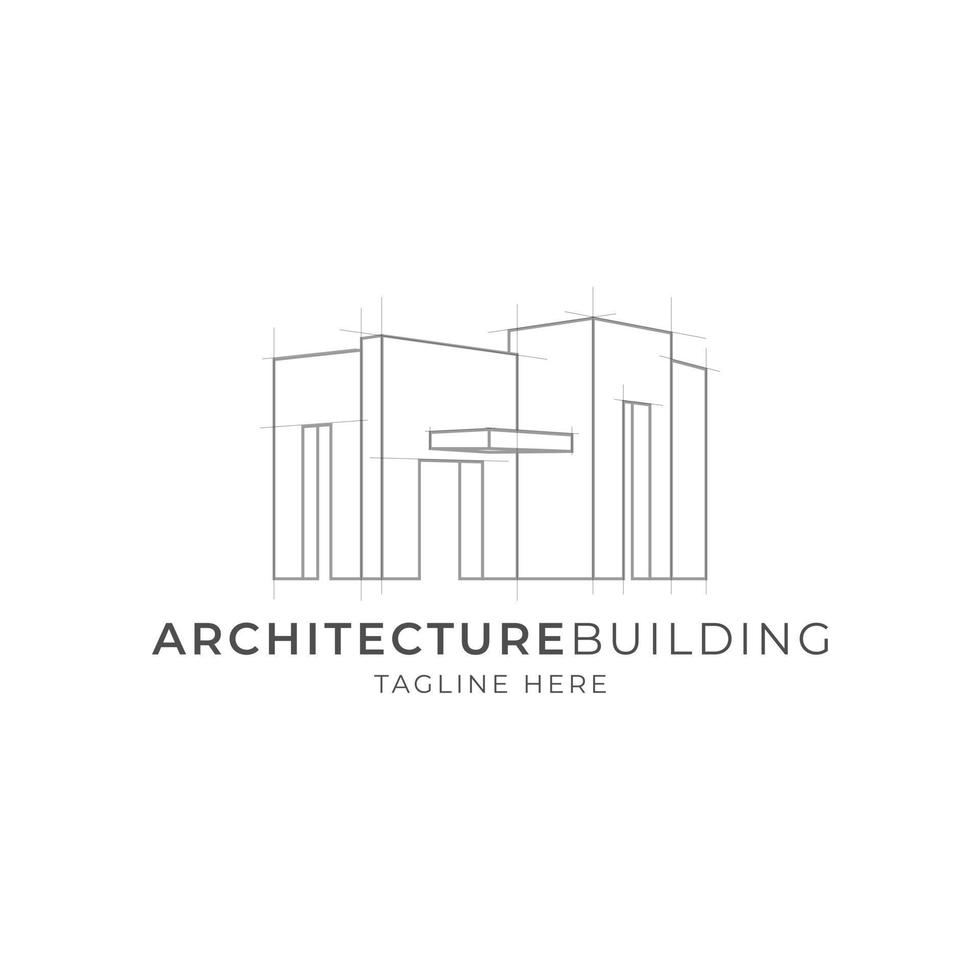 logotipo de diseño arquitectónico y de construcción vector