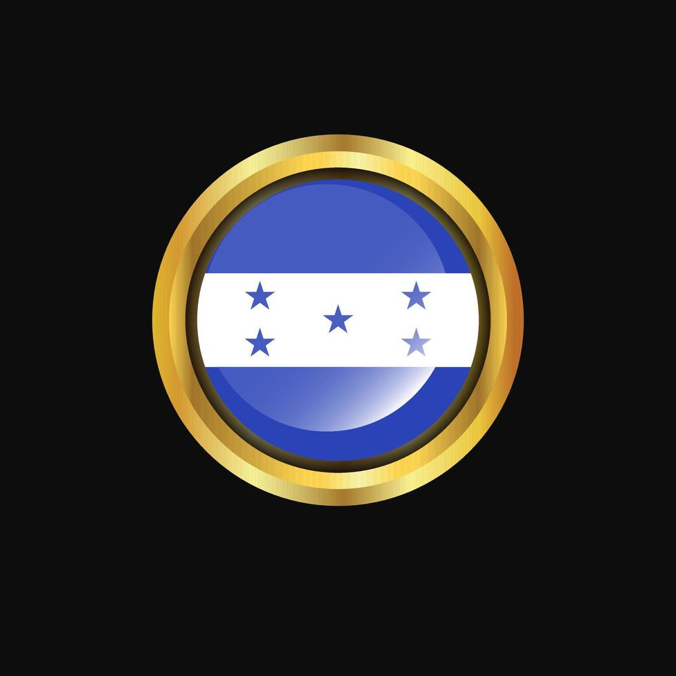 botón de oro de la bandera de honduras vector