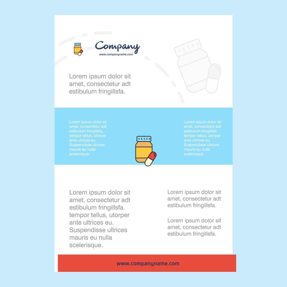 Template layout for Medicine comany profile annual report presentations leaflet Brochure Vector Background